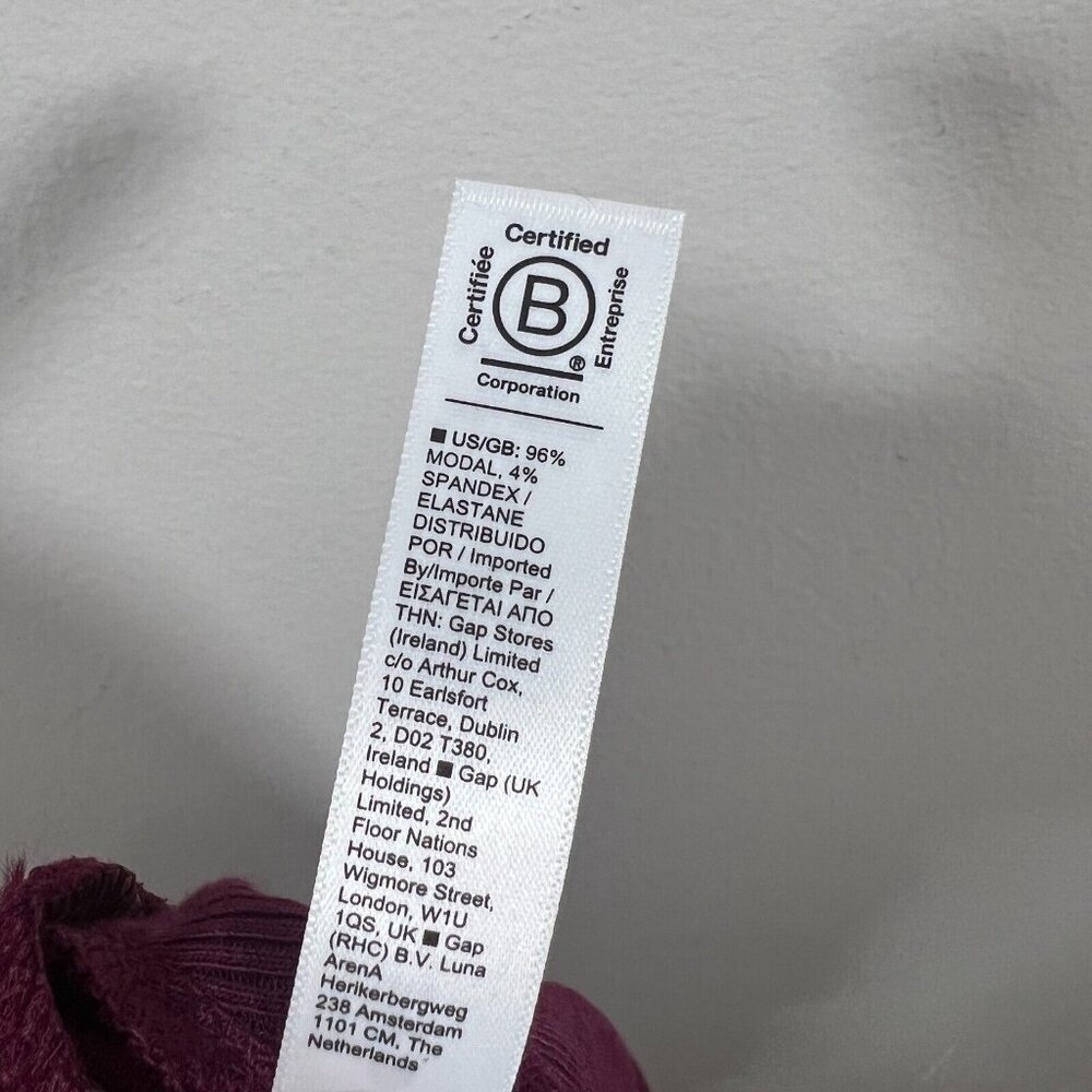 Athleta Well Rested Ribbed Sleep Short Size Small Burgundy Lounge Soft Comfy - Picture 9 of 11
